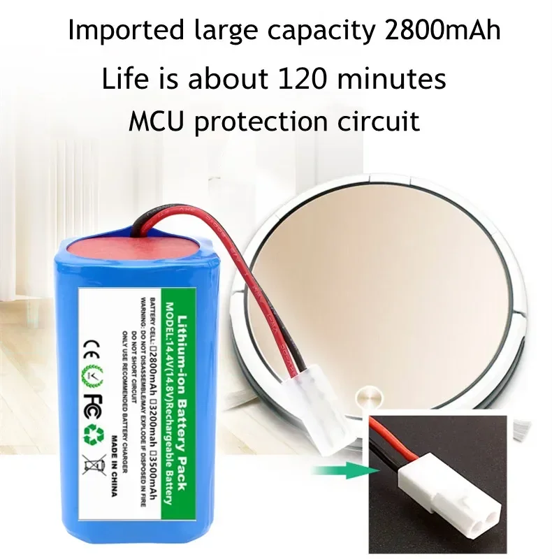 

Aleaivy 1865014.4V 14.8V 2800mAh Li-ion Battery Pack For XIAOMI MIJIA Mi Robot Vacuum-Mop Essential G1 MJSTG1 Panasonic MC-WRC53