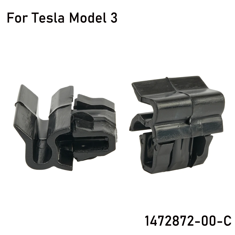 For Tesla Model 3 Front Bumper Trunk Clip 1472872-00-C 2Pc Buckle Hood Car Accessories Direct Replacement Plastic Brand New