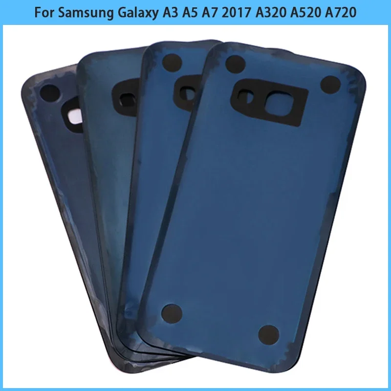 Neu für samsung galaxy a3 a5 a7 2017 a320 a520 a720 batterie rückseitige abdeckung hintere tür glasscheibe a520f gehäuse gehäuse kleber ersetzen