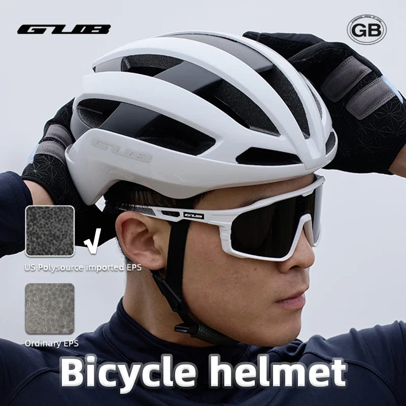 GUB Men's Cycling Helmets with Self-cleaning Lining GB Safety Road Bicycle Helmet Magnetic Buckle Up and Down Adjustable Size