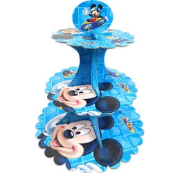 1set/lot Blue Mickey Mouse Theme Cake Stand Decorations Kids Boys Birthday Events Party Supplies Baby Shower Gift Cupcake Holder