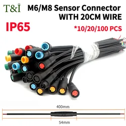 5/20/100 PCS M6 M8 Julet Sensor Waterproof Electric Bicycle Butt Joint Plug Male Female Ebike Display Cable Connector With Wire