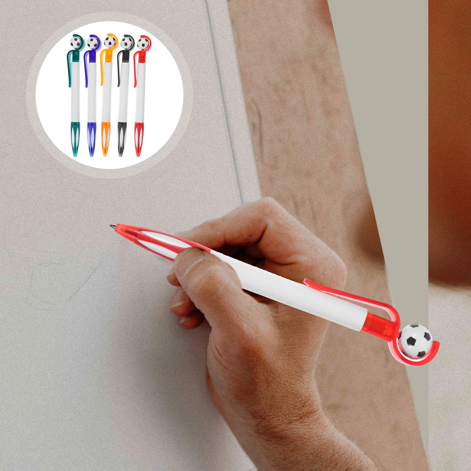 

10 Pcs Football Ballpoint Pen Soccer Pens Writing Stationery Note Party Favors Pp Retractable