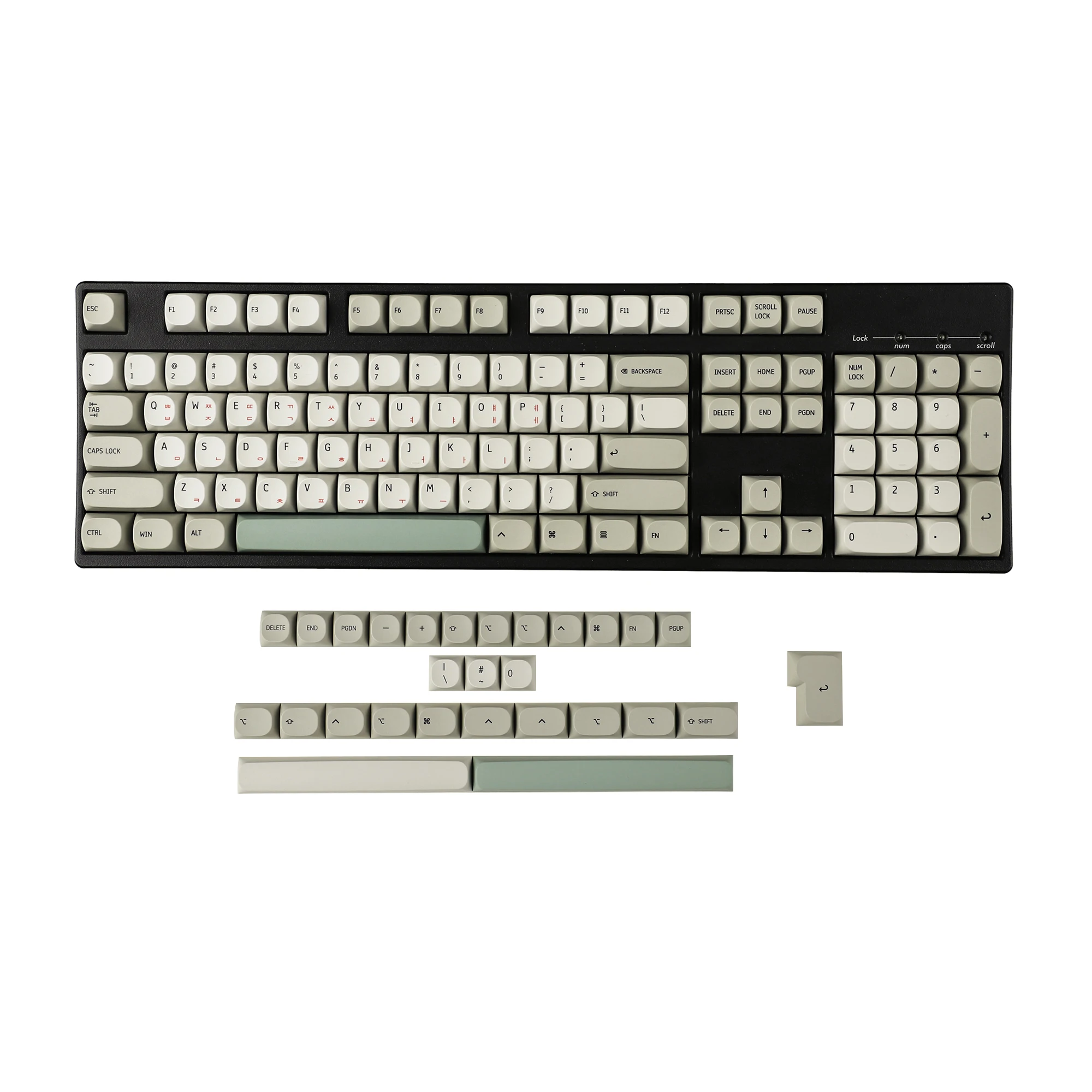 Imagem -02 - Retro Pbt Japonês e Coreano Keycaps Estilo Mac Teclado Mecânico mx Filco 104 Tkl 61 68 75 84 96 104 ma Dye Sub 9009 132