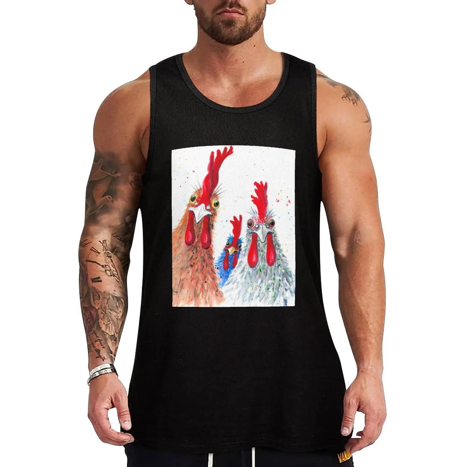 

Chicken Ladies, Hen, Chicken, Rooster, Bird Tank Top Flexible Comfort Tank Top Stretch Fabric Casual Wear