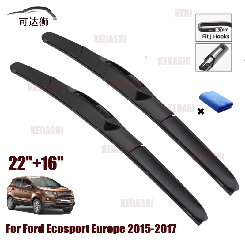 

Car For Ford Ecosport Europe 22"+16" 2015-2017 Front Window Washer Windscreen Windshield Silica Gel Wiper Blades Accessories