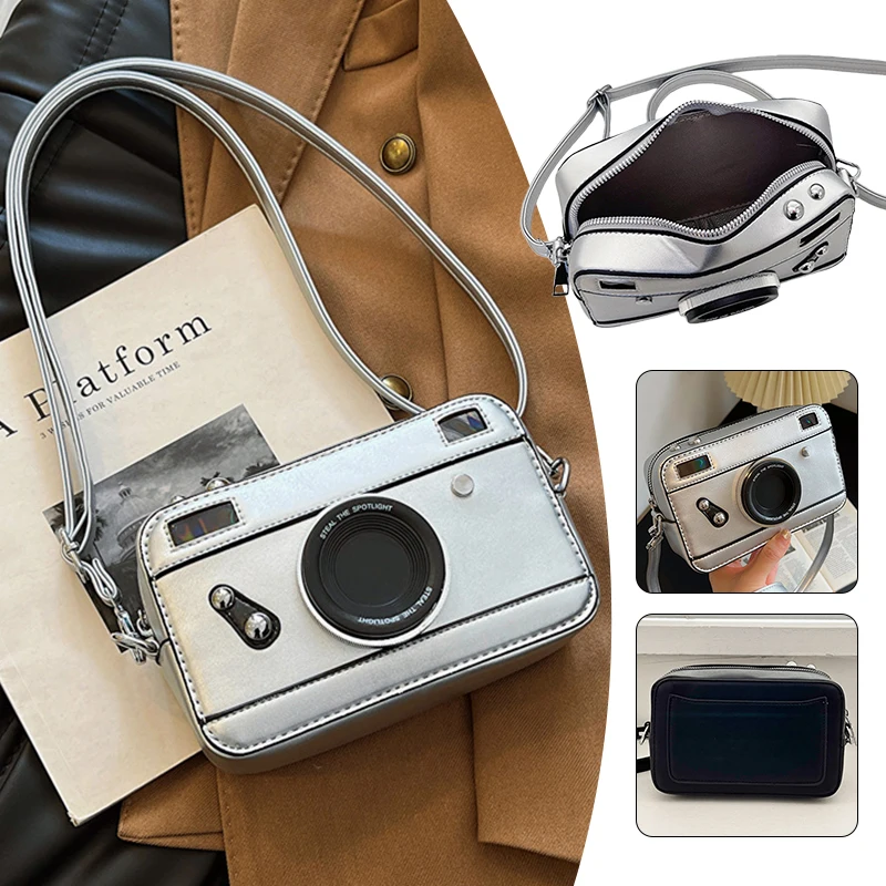 Damen-Kameratasche, stilvolle Umhängetasche, kleine quadratische modische Pu-Ledertasche für den Alltag im Freien, Reisen, Dating