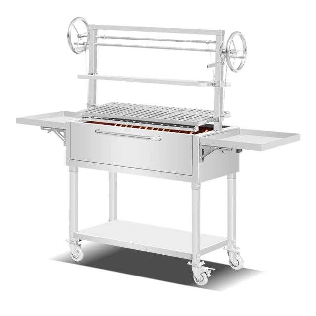 BBQ Grill Asado Parrillas Santa Maria Grill Hot Sale Freestanding Outdoor Stainless Steel Lifting Style Argentine Wood Fire