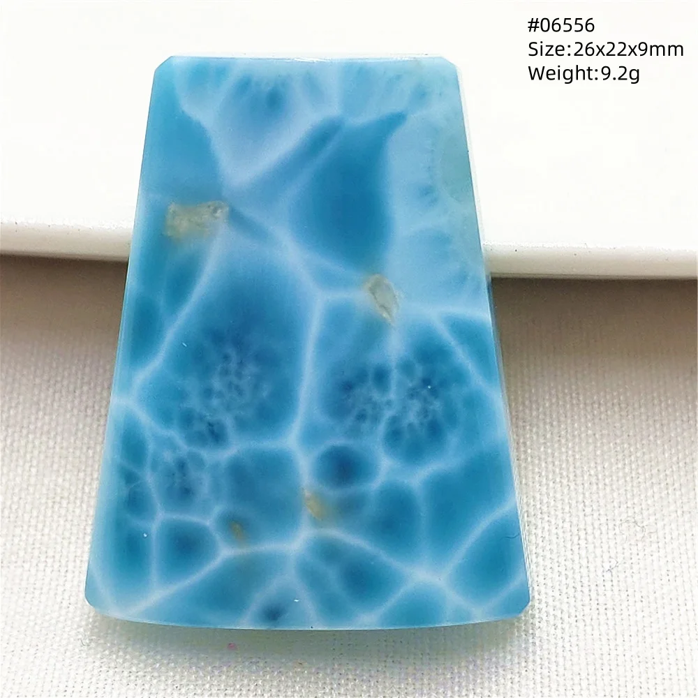 Natural Blue Larimar Pendant Women Men Water Pattern Oval Crystal Rectangle Necklace From Dominia AAAAAAA