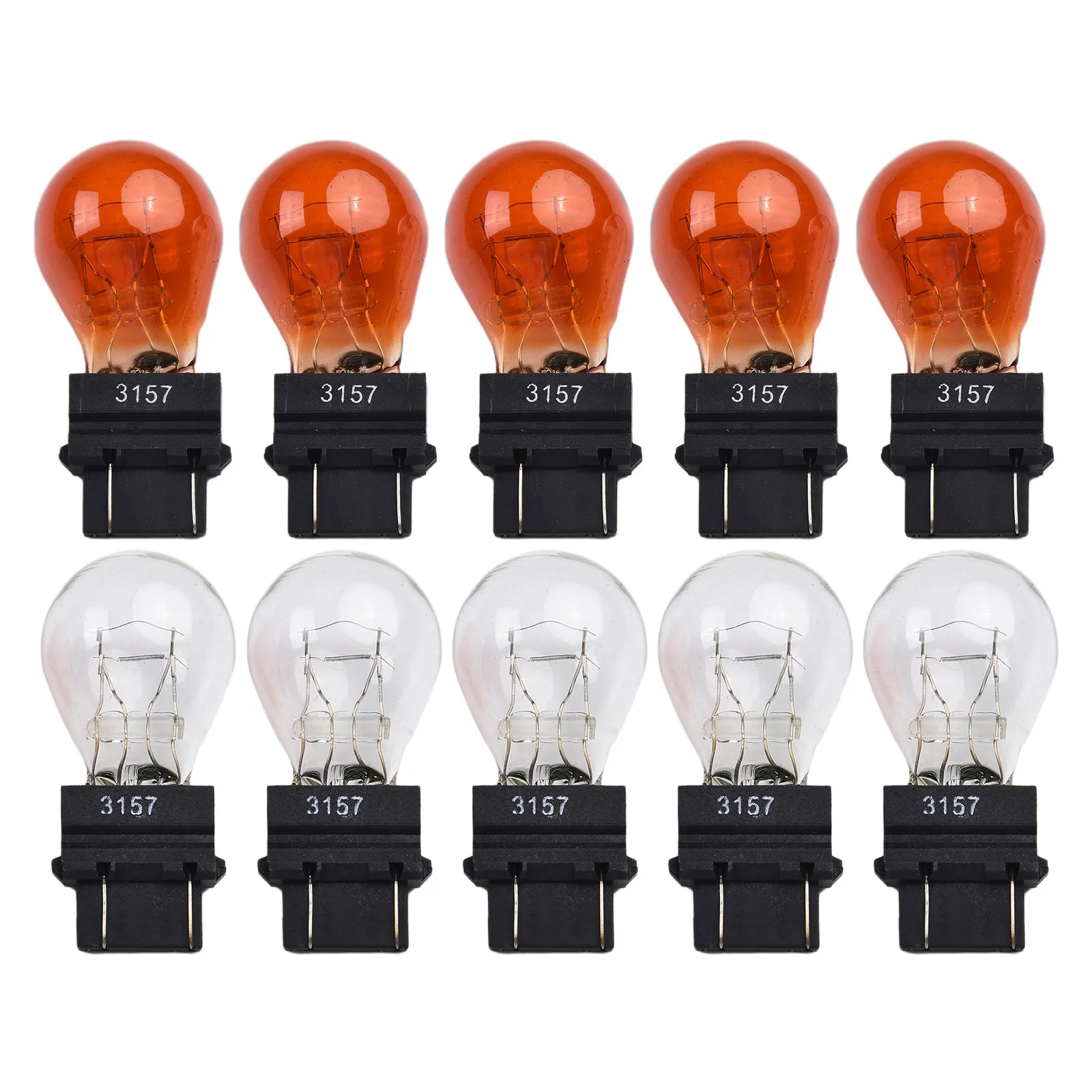 10 Pcs 3157 Brake Light Bulbs 3057 3155 3357 3547 4157 External Turn Signal Bulb Halogen Lamp Brake Light Amber White Tail Light