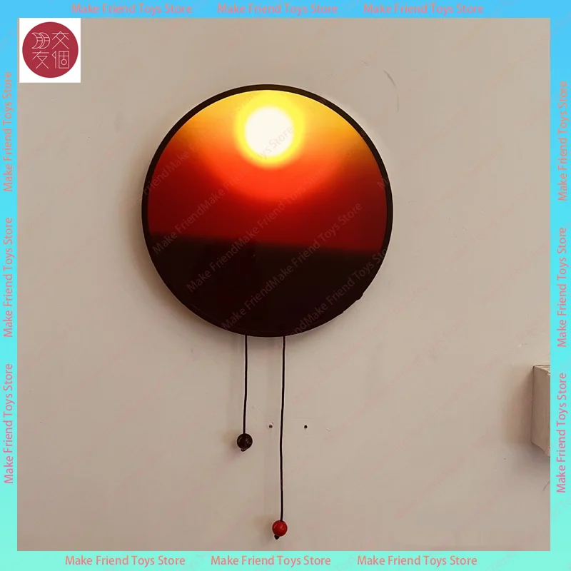 مصباح حائط غروب وشروق الشمس الحركي مع حبال سحب مزدوجة قابلة للتعديل إضاءة ليلية تتحرك مع الشمس إضاءة حائط زخرفية لغرفة النوم هدية - 3