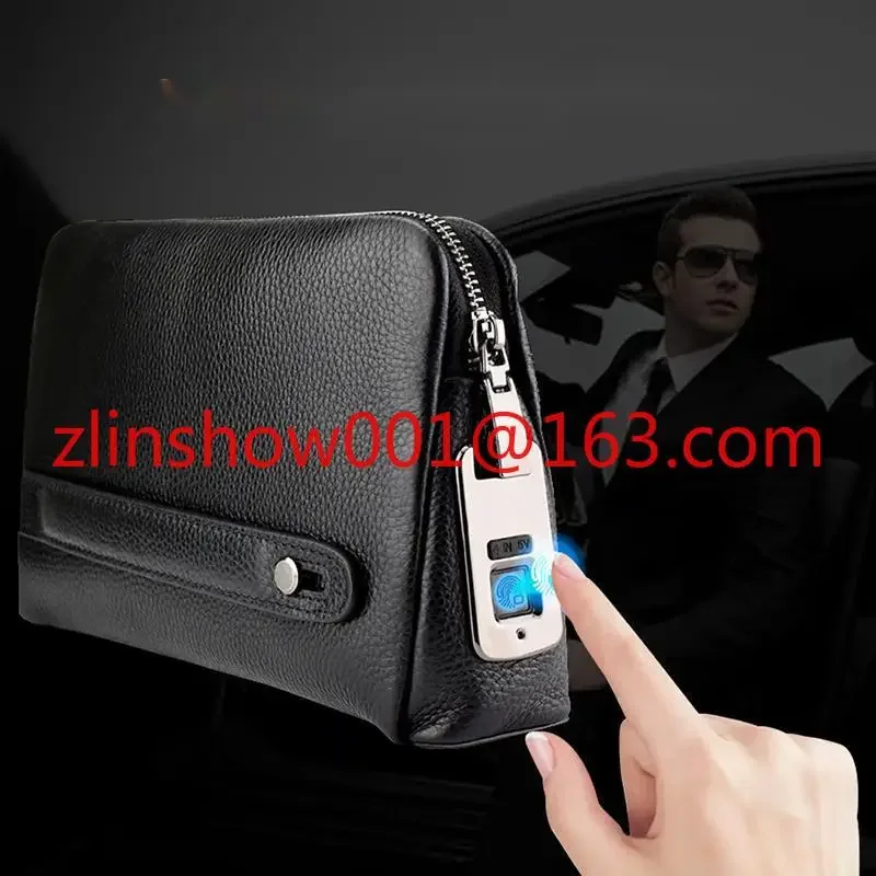 

Genuine Leather bag Business Men bag Clutch Purse Zipper Bag waterproof Man Leather Handbag