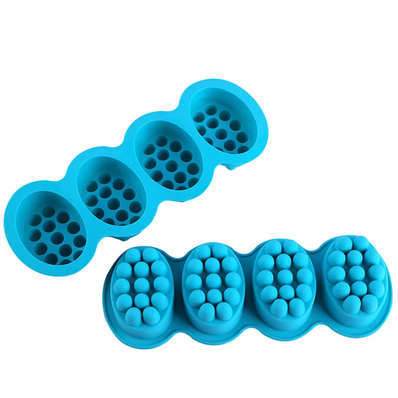 Silicone Massage Mold for Soap Making, Ellipse Shape, Resin Mold, 4 Cavities, PR378 image 4