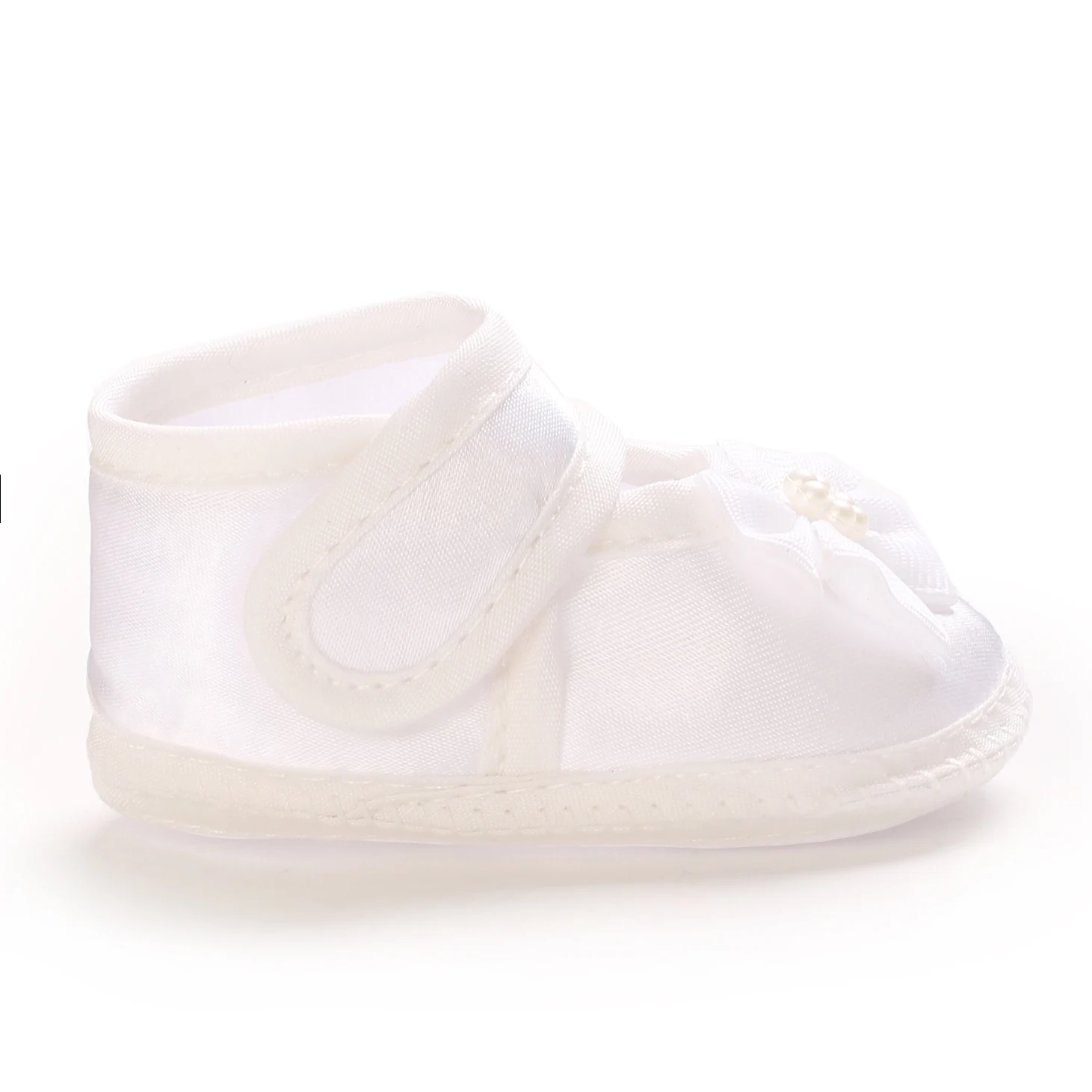 أحذية المعمودية البيضاء للأطفال حديثي الولادة زوج أول من أحذية المعمودية للأولاد والبنات حذاء مشي ناعم سوليد للأطفال