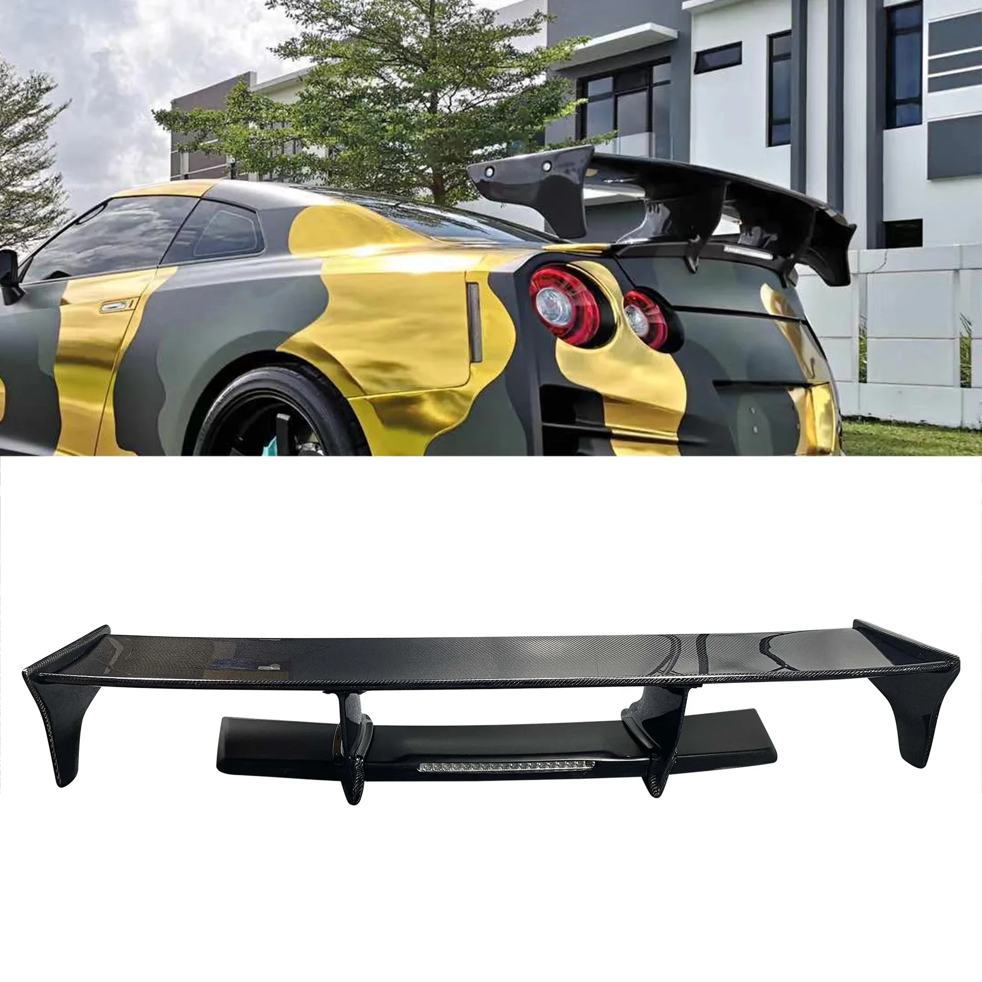 

High quality TOP SECRET style carbon fiber rear spoiler fit for GTR 35 perfect