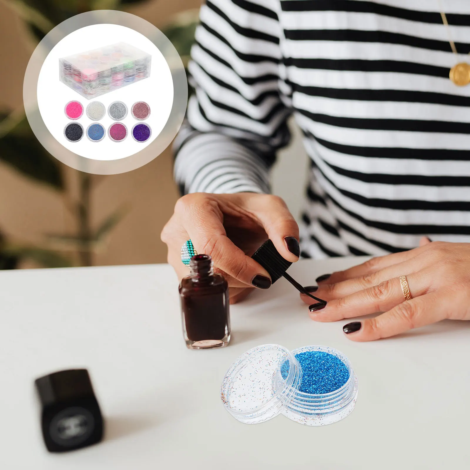 

45 Boxes Colorful Nail Glitter Powder Shiny Art Decoration DIY Manicure Craft Easy Apply Remove Nail Glitter Manicure Powder