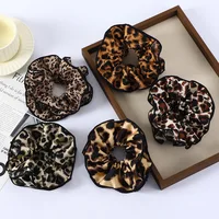 Leopard Print Hair Scrunchies Ponytail Holder Elastic Hair Bands Wrist Line Fabric Scrunchy Hair Ties for Show Sleepover Party - Image 2