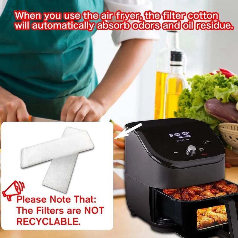 Air Fryer Replacement Filters, Filters Parts Compatible For Instant Air Fryer Vortex Plus 6QT Can Odor Erase 16Pcs