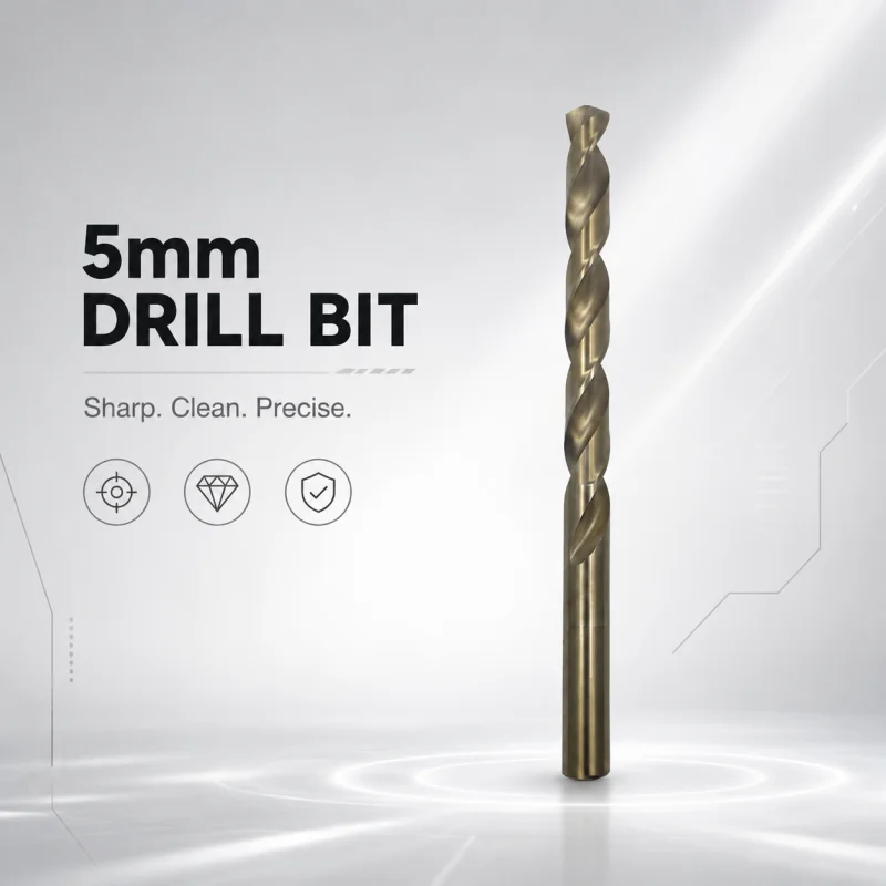 5mm HSS Twist Drill Bit High Precision Sharp Cutting Drill Bit Multi‑Purpose for Wood Metal Plastic Workshop DIY Use