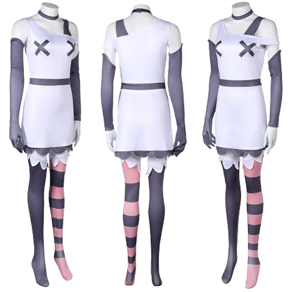 Vaggie ชุดคอสตูมผู้หญิงสำหรับเทศกาลฮาโลวีน, ชุดกระโปรงปลอกคออะนิเมะชุดคอสเพลย์ผู้หญิง