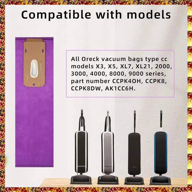

AGOUP 8 Pack Vacuum Bags For Oreck Type CC & XL Upright Vacuum Cleaner X3, X5, XL7, XL21, 2000, 3000, 4000, 8000, 9000 Series