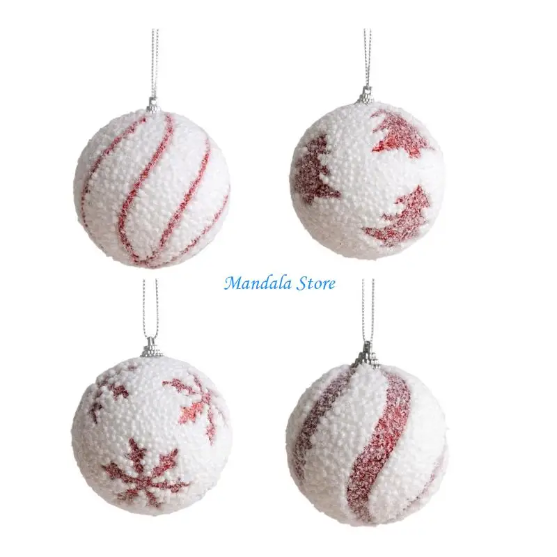 

U2JC Christmas Baubles 8cm Foam Ball Hanging Ornament Christmas Tree Ball Decoration