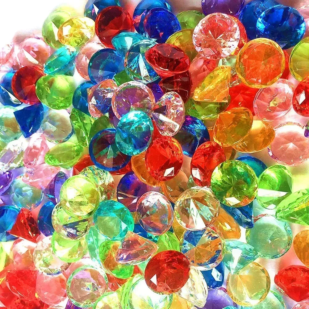 100Pcs Gems Fillers Diamond Jewely Treasure Chest Pirate Filler Props Party Confetti Wedding Christmas Decoration Gifts