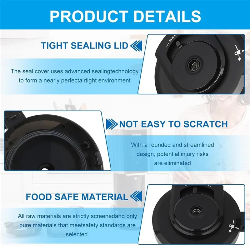 

【Купюры】Серый сменной внешней крышкой чаши для мороженого, многоразовый дизайн для моделей Ninja NC500/NC501 (БЕЗ весла)