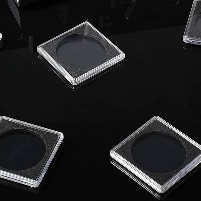 APPLIA-20 Pcs Silver Dollar Coin Holder, 2 X 2 Half Dollar Coin Holder Coin Capsule Coin Snap Plastic Coin Holder