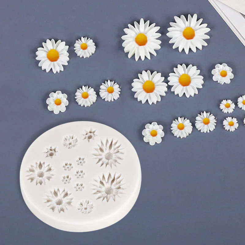 New Multi-Joint Simulation Little Daisy Petals Fondant Silicone Mold DIYChocolate Decoration Cake Baking Tools