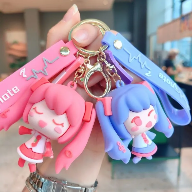 Nowy styl kreskówkowy breloczek Hatsune Miku, wersja Q, urocza piękna dziewczyna, breloczek do kluczy samochodowych, uroczy breloczek do torby, zawieszka dla par.