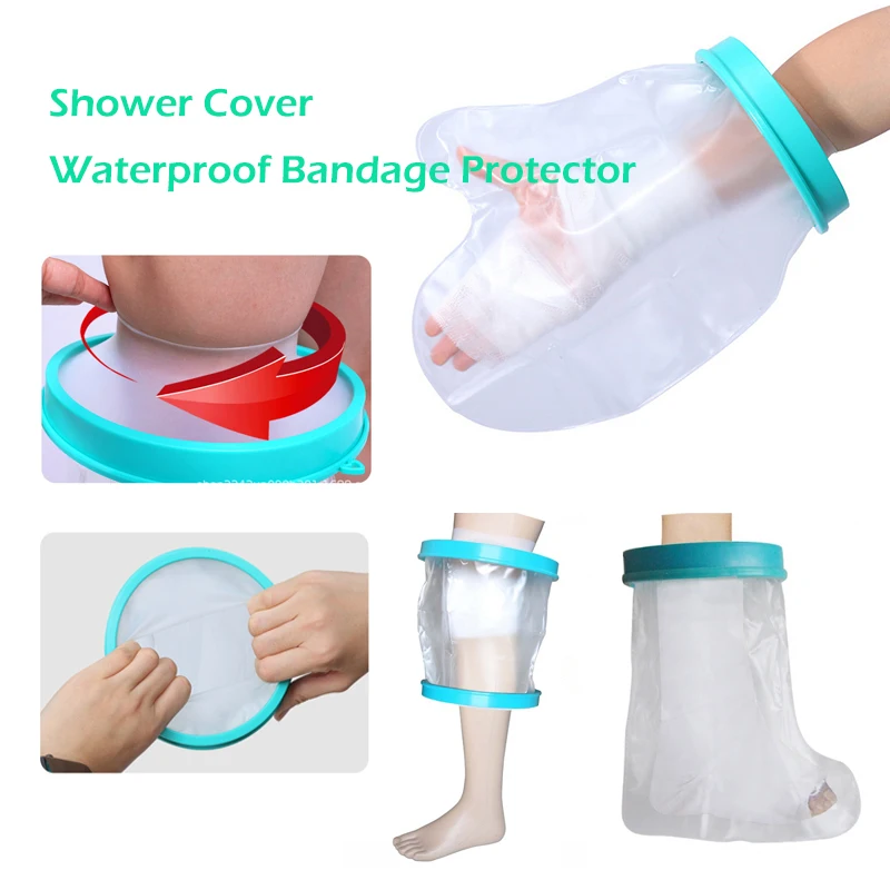 Blue Shower Cover Adult Waterproof Sealed Cast Bandage Protector Wound Fracture Leg Foot Arm Palm Bath Protective Ring Sleeve