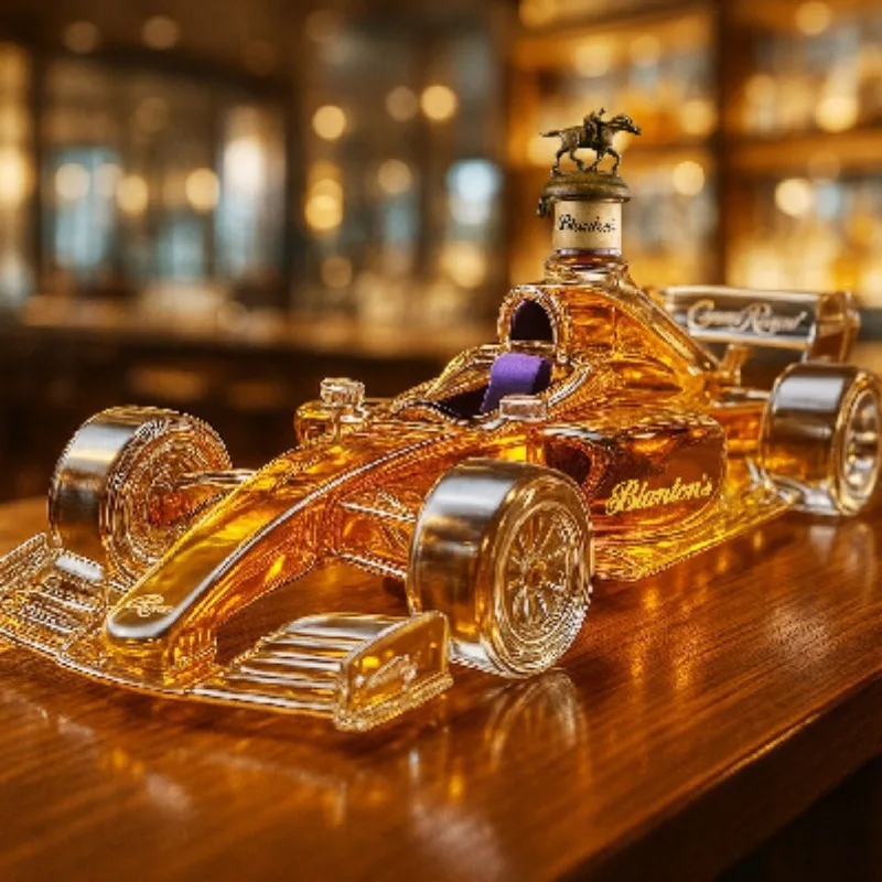 Personalized and Creative Whiskey Decanter in The Shape of A Racing Car,Glass Bottle with A Crown,Suitable forBrandy Enthusiasts