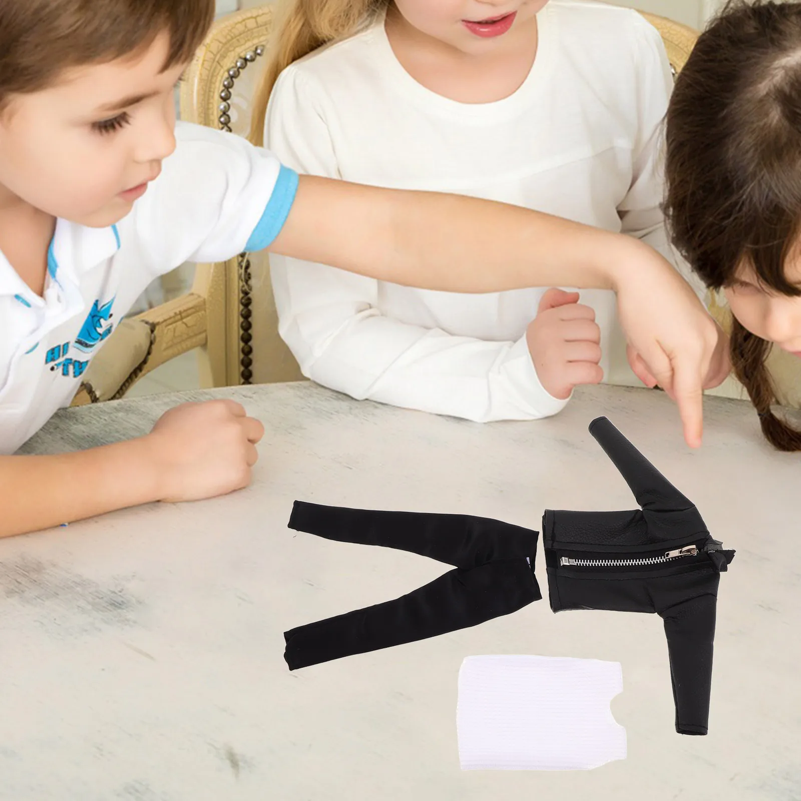 1 セットリアルなベビー服セット 30 センチメートル PU ジャケットパンツ衣装男の子用新郎スーツロールプレイファッションディスプレイ