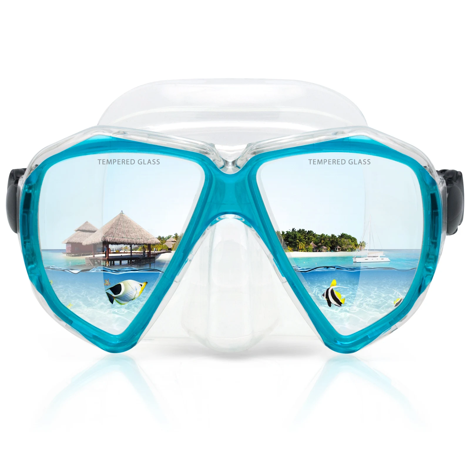 EXP VISION-Anti-Fog Scuba Mask for Adult, Panoramic Diving Kit, Dry Snorkel, Tempered Glass, Swim - Image 2