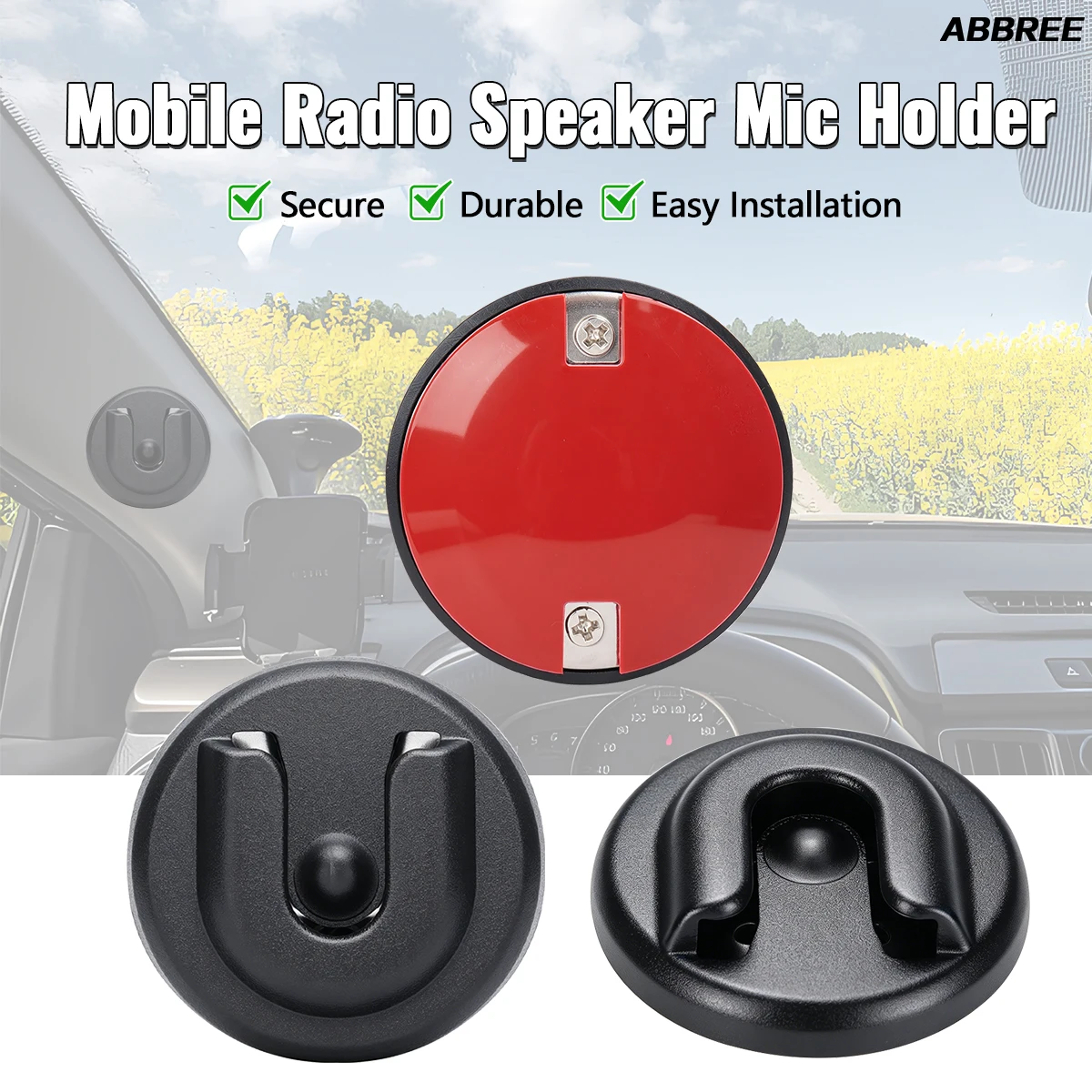 ABBREE Mobile Radio Speaker Mic Holder CB Portable Radio Belt Clip Car Mount Bracket for AR-M6 AR-M9 Car Radio