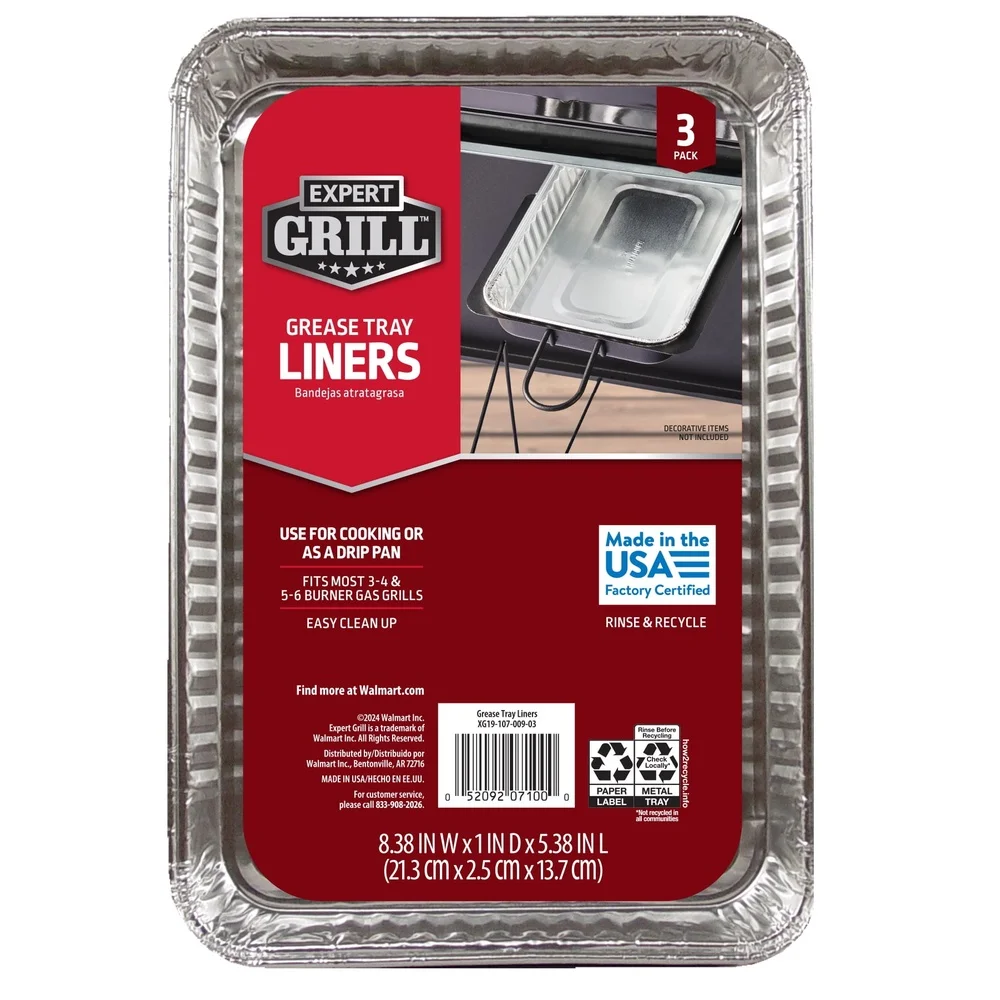 Revêtement de poêle à graisse en aluminium, 5 paquets, pour griller en plein air, cuisson de la viande et des légumes, nettoyage facile, barbecue pique-nique, gril au charbon de bois à gaz