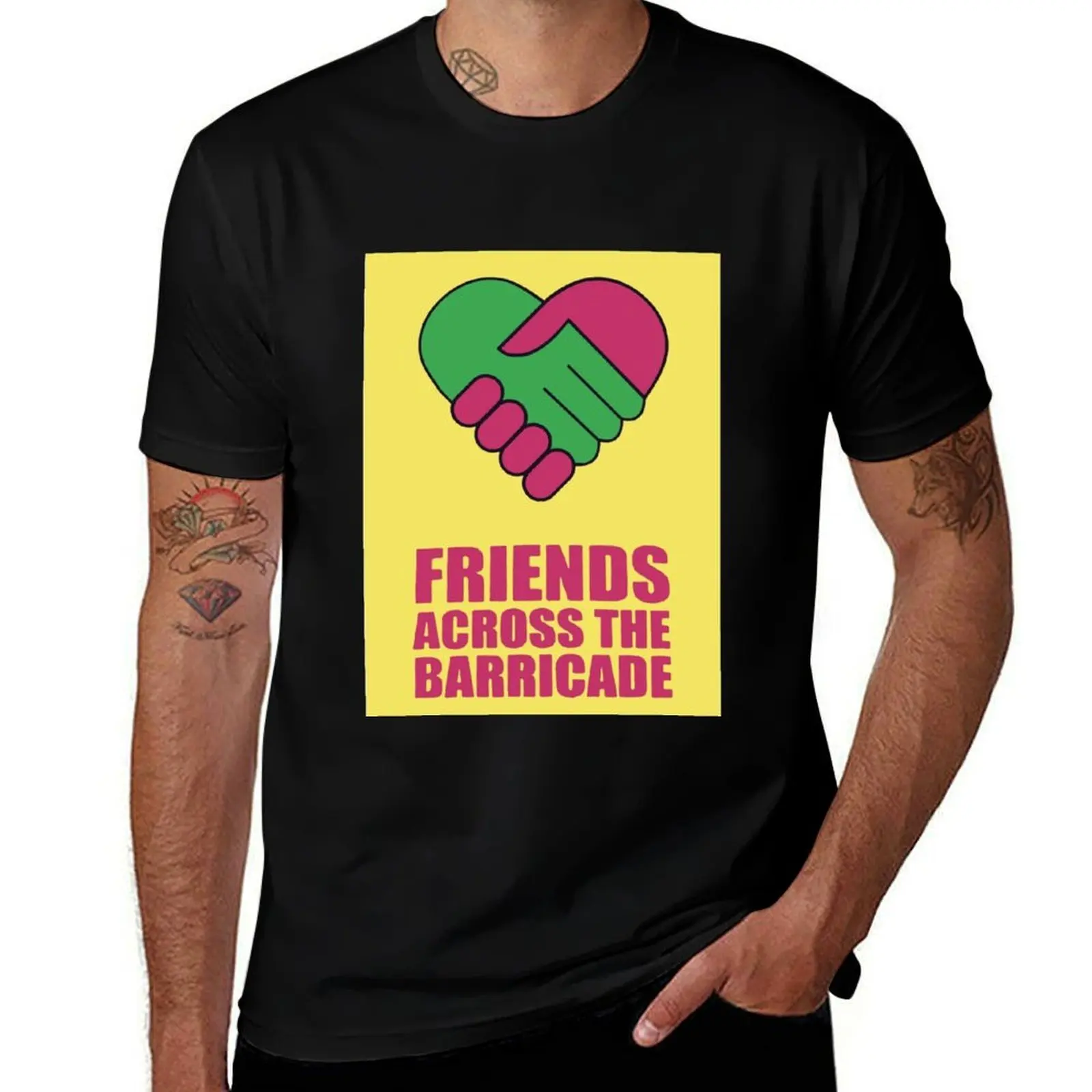 

Friends Across The Barricade Funny dad T-Shirt Lightweight Sport Basic T-Shirt