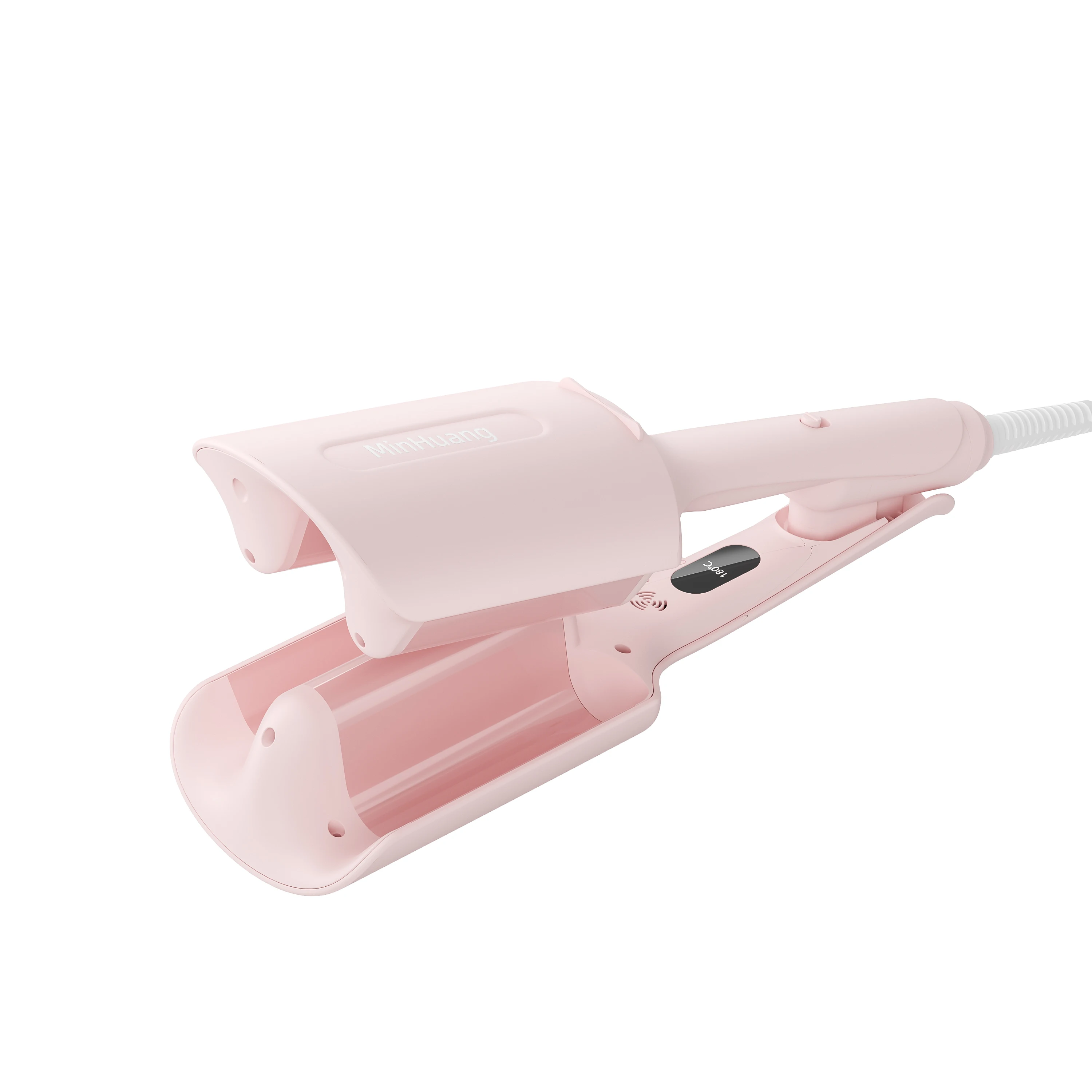 Alat Pengeriting Rambut 3 Barrel, 32mm/1.25 inci, Alat Crimper untuk Wanita, Gelombang Pantai dengan Tiga Pengaturan Suhu