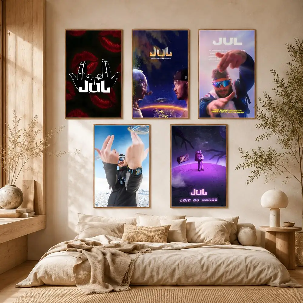 Julien Mari Rapper HipHop Music Poster Self-adhesive Advanced Aesthetic Printing Paper Wall Art for Living Room Home Decor