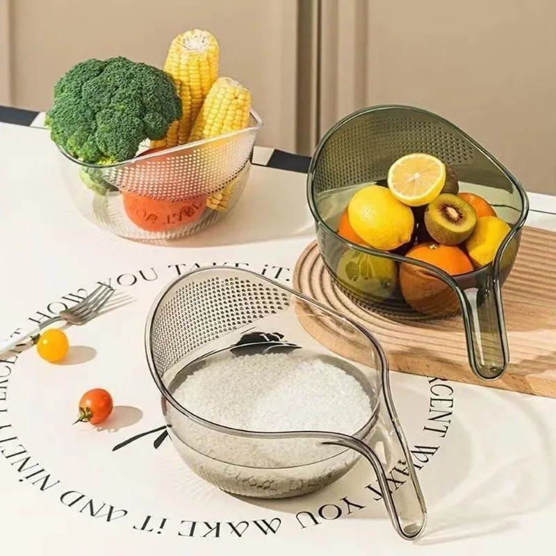 Picture 4: Rice Washing Bowl Plastic Colander Sieve Vegetable Drainer Basket Kitchen Tools Food Beans Sieve Fruit Drainer