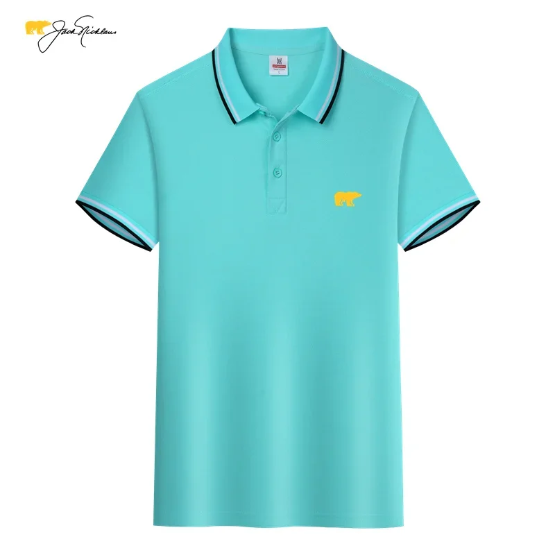 

Men Golf Polo Shirt Jack Nicklaus Embroidery T-shirt New Summer Fashion Casual Short Sleeve Business Breathable Sports Golf Top