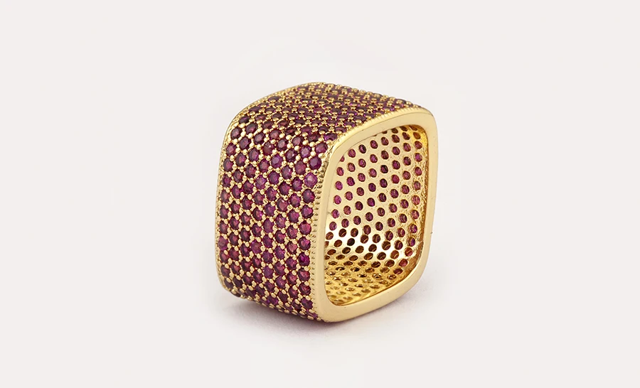 Nidin Neue trendige quadratische Form eingelegte Kristall-Zirkon-Ringe für Frauen und Männer, 5 Farben zur Auswahl, Hip-Hop-Stil, Fingerschmuck, schicke Geschenke – Detail 18