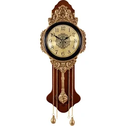 Luxury Silent Wall Clock Pendulum Wood Vintage Large Living Room Clock Art Decor Digital Clock Elegant Watch Modern Unusual