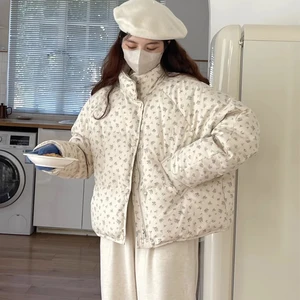 Frauen Fighhr 2024 Winter Down Jacke neuer koreanischer Blumenkragen Kurzer Mantel verdickte Brot weibliche Jacke draußen 10 Hauptverkaufsmantel über alle Blumen - №9