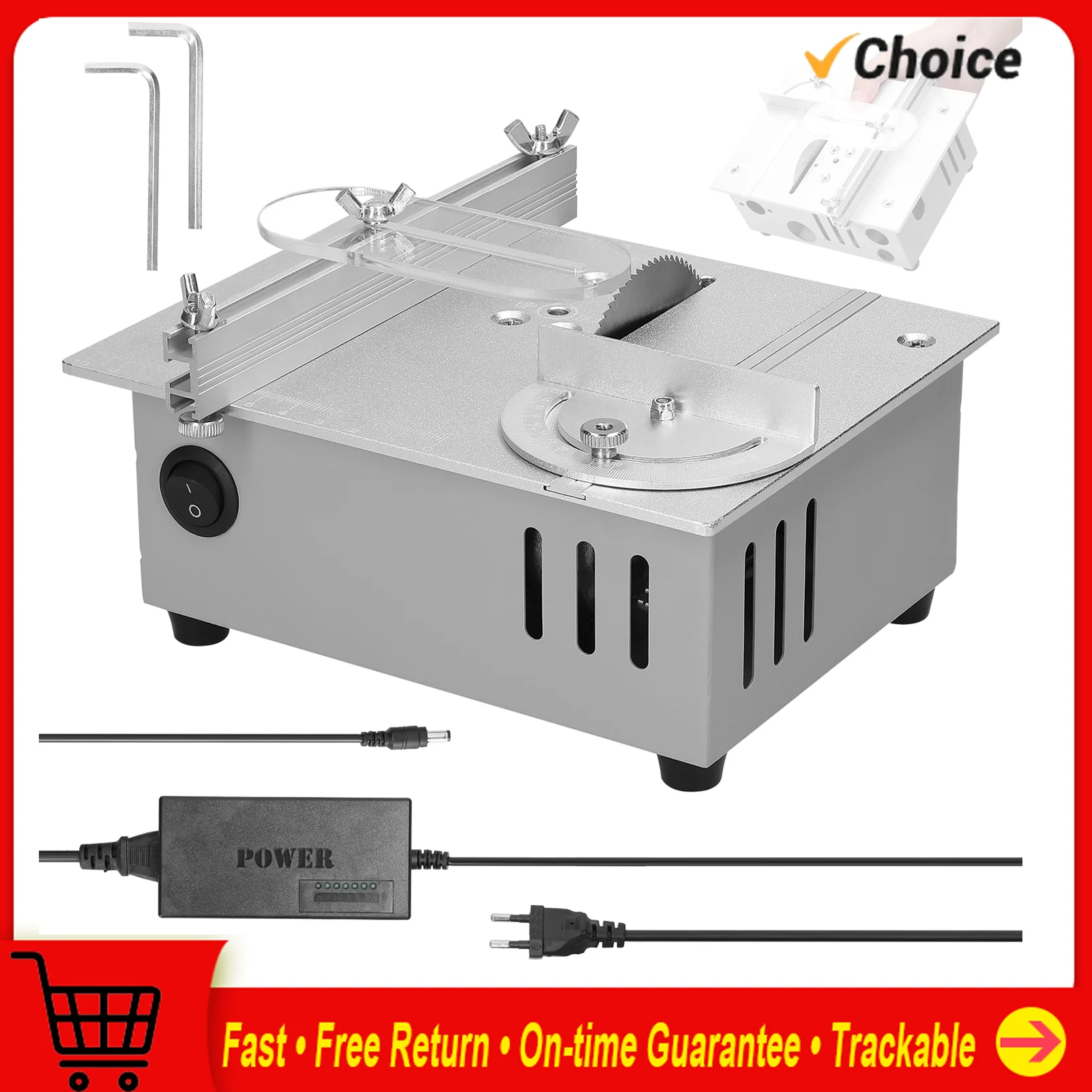 96W Table Saw Multifunctional Electric Desktop Saws 7 Gears Adjustable Woodworking Bench Saw Small Household DIY Cutting Machine