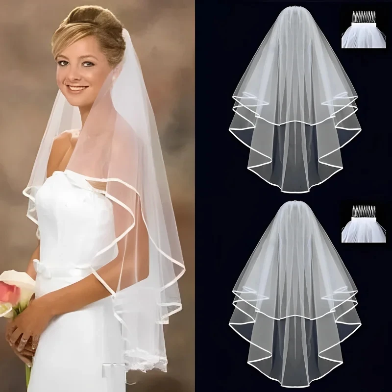 White Short Bridal Wedding Veil Bride To Be Sash Headband Bachelorette Party Bridal Shower Gift Decorations Hair Accessories image 2