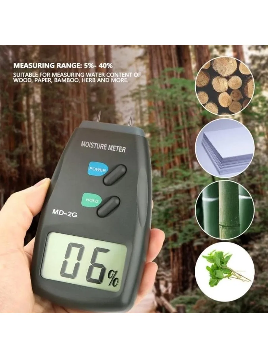 MD-2G 5%-40% Digital Humidity Meter 2 Pin Wood Moisture Meter Detector Timber Hygrometer High Accuracy Humidity Tester higrometr