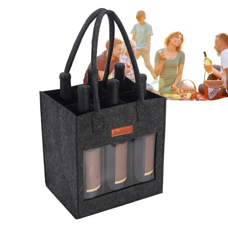 Tote Bag per vino 6 bottiglie di vino rosso isolato Tote Bottle Wine Carrier Bag imbottito Wine Cooler regalo per gli amanti del vino regali di nozze