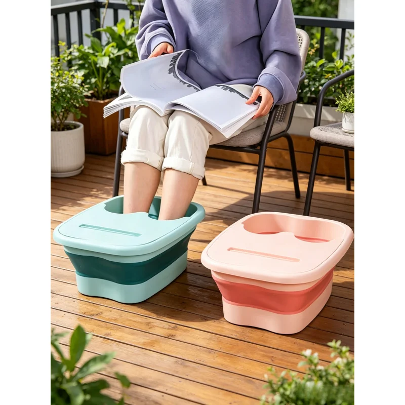 Collapsible Foot Soak Bucket Foldable Footbath Massage Tub Portable Spa Pedicure Bathtub for Family Daily Use